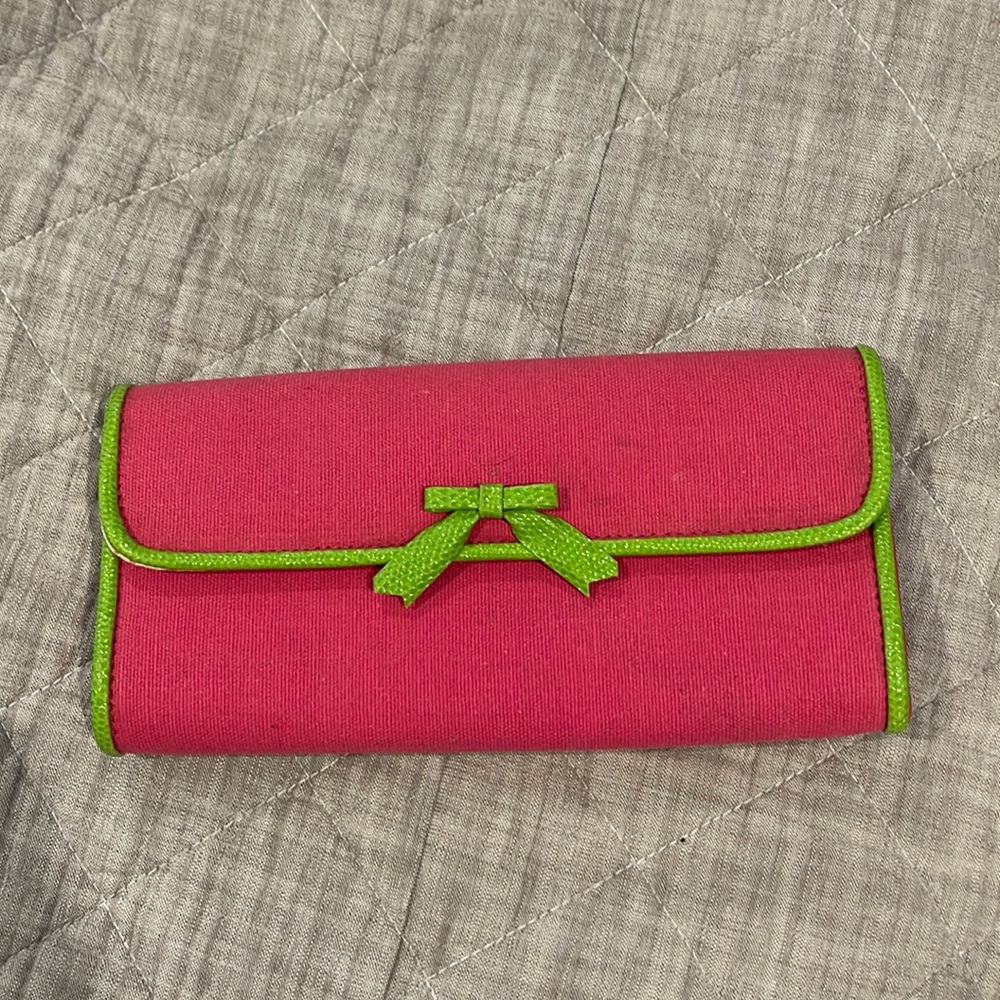 Pink & green Buzz by Jane Fox clutch. Barely used. Near perfect condition.